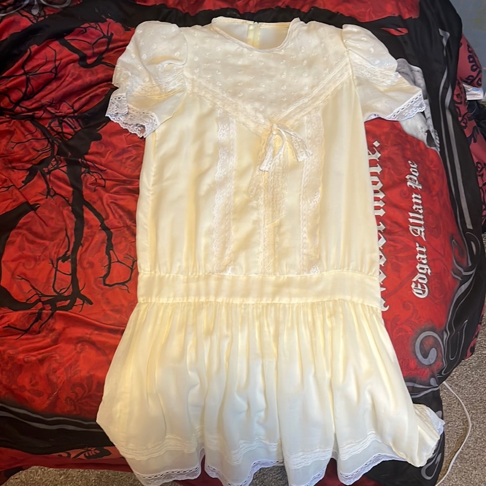 Gunne Sax 60s 70s vintage dress white size 14